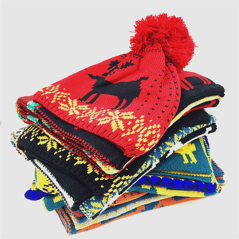 Hat and scarf dual-purpose knitted set, winter outdoor hat set, warm jacquard knitted cap manufacturer wholesale pic 20
