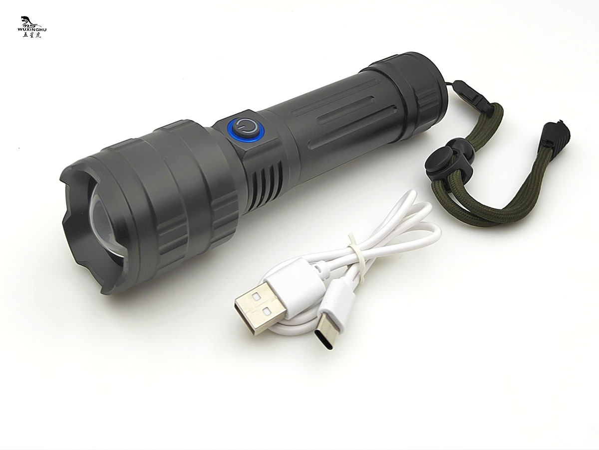 Cross-border bestseller: Aluminum alloy white laser long-range high-intensity flashlight, USB charging zoom ultra-bright outdoor flashlight pic 2