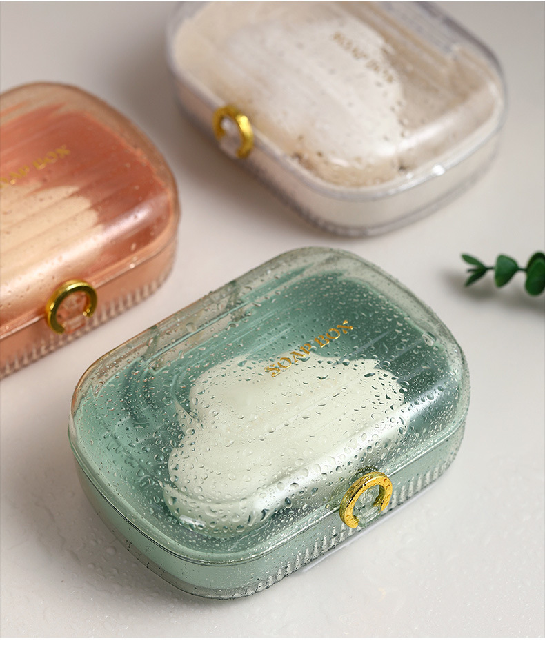Multi-color and multi-style bathroom soap box, waterproof, portable, thickened, creative dormitory draining, covered soap box for travel pic 18