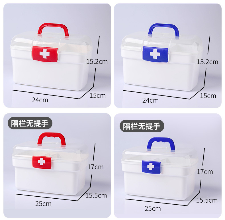 Family wholesale medicine box, large plastic storage medicine box, portable family medicine box, medicine box can be printed with LOGO pic 13