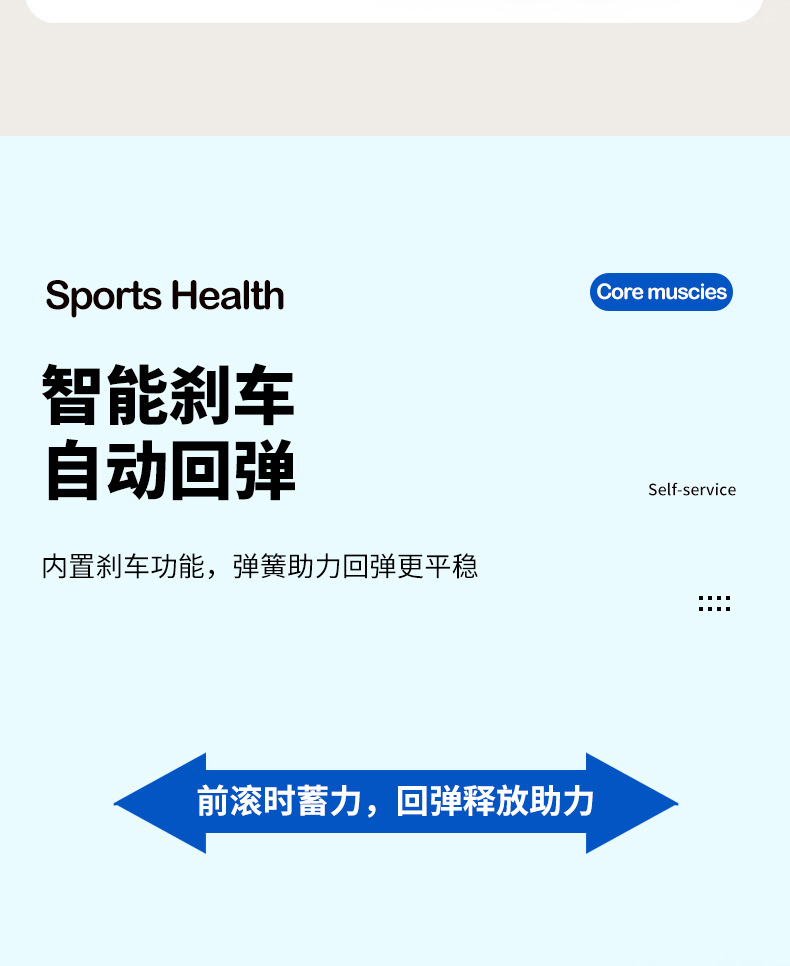 自动回弹腹肌滚轮瘦肚子神器腹肌训练器健腹器计时计数肘撑健腹轮  支持一件代发详情11