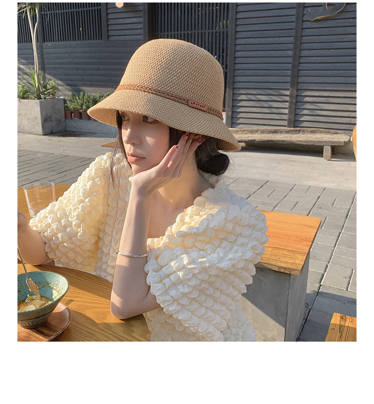 麻花装饰透气渔夫帽子女春夏天百搭遮阳盆帽日系休闲旅游圆顶礼帽详情9
