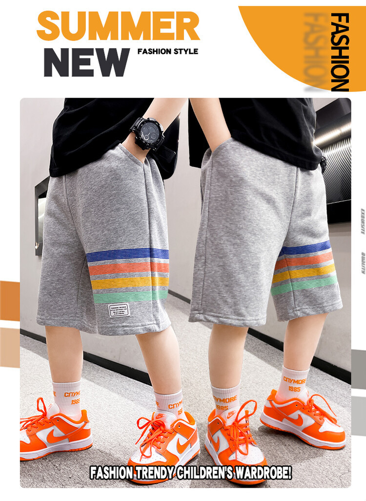 The 2022 new summer loose and stylish cotton capri shorts for boys are a trend of casual summer pants for middle-aged children pic 41