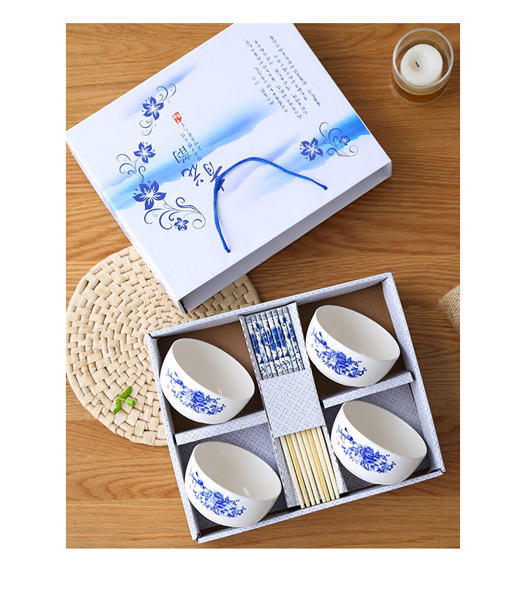 Japanese-style ceramic bowl and chopstick sets, bowl gift boxes, company opening event sales gifts, practical bowls, and small gifts given away pic 19