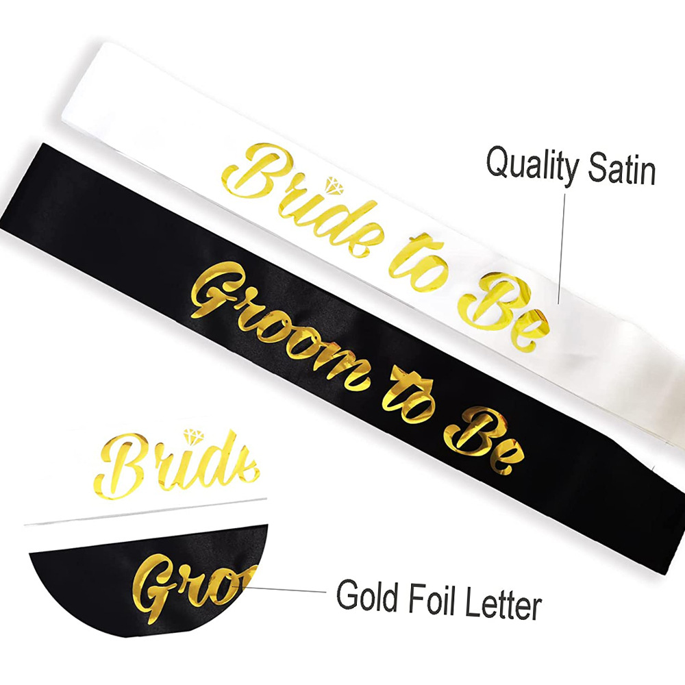 Cross-border best-selling single party shoulder strap bride to be Bride etiquette strap groom to be groom etiquette strap with towel, essential items for wedding parties pic 5