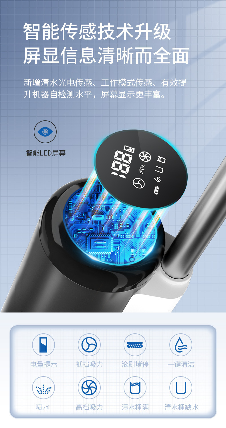 小家电扫地机无线智能吸尘拖洗家用洗地机厂家直供跨境自清洁一体详情17