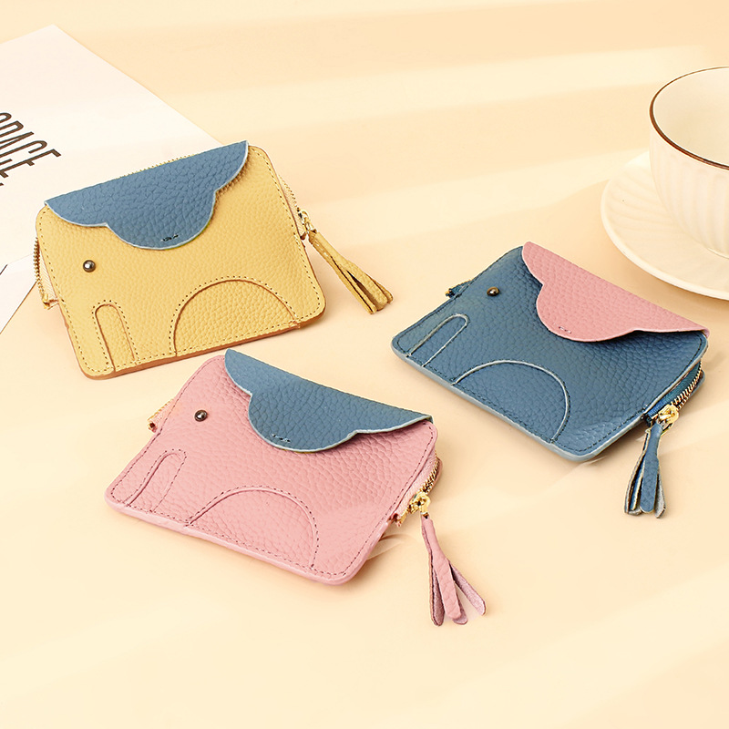 跨境头层牛皮手拿小钱包多卡位钥匙扣硬币零钱袋手拎真皮零钱包女详情25