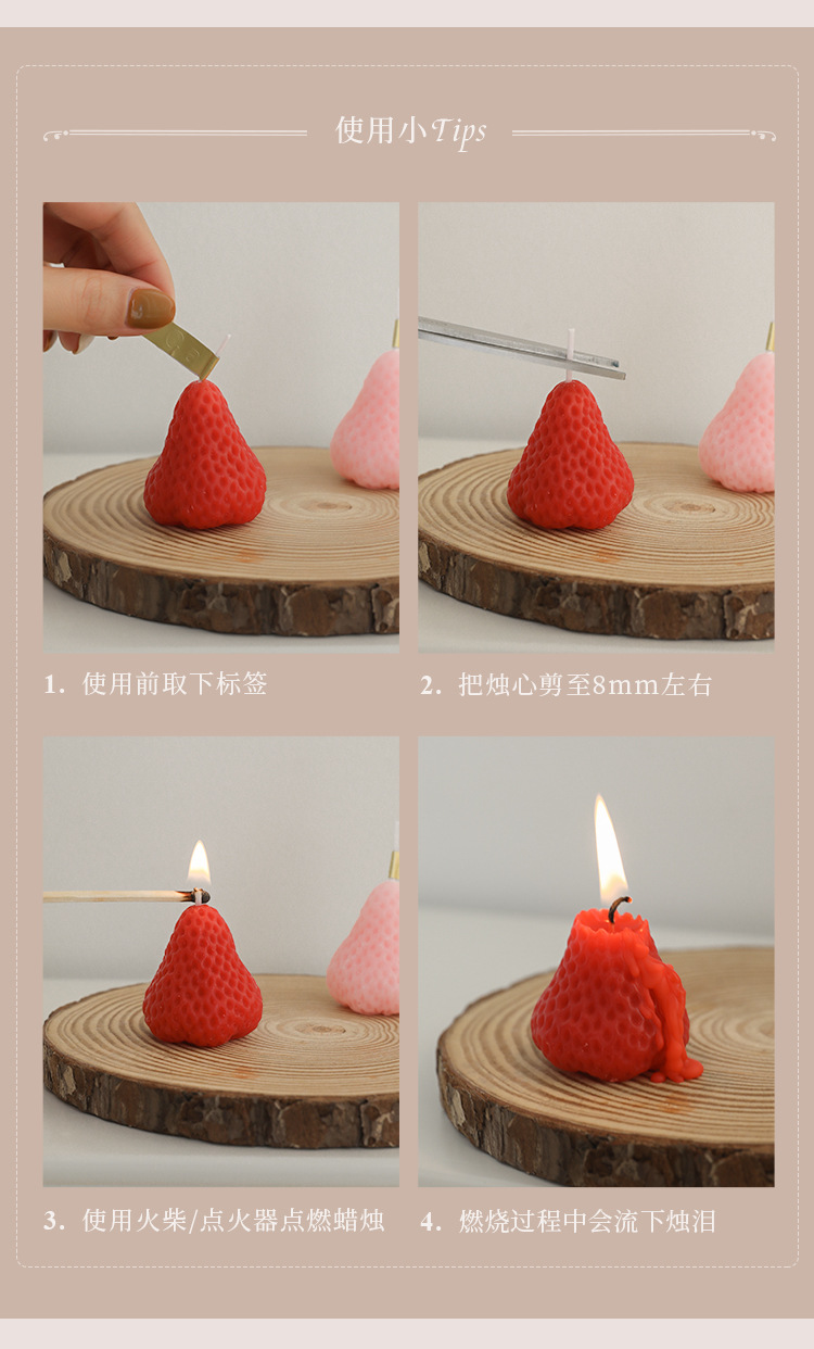 Wholesale of soybean wax scented strawberry candles pic 19