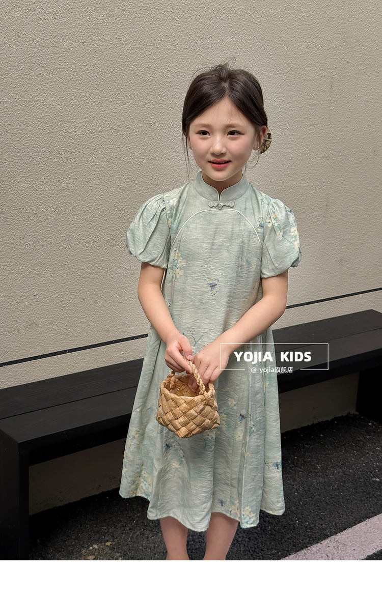 国潮YOJIA女童国风连衣裙夏装2025新款中式超仙女孩公主裙儿童节裙子详情19