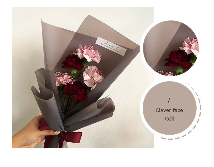 韩式黑色多色包装纸磨砂色雾面纸韩素纸玫瑰花束包花纸花艺材料详情6