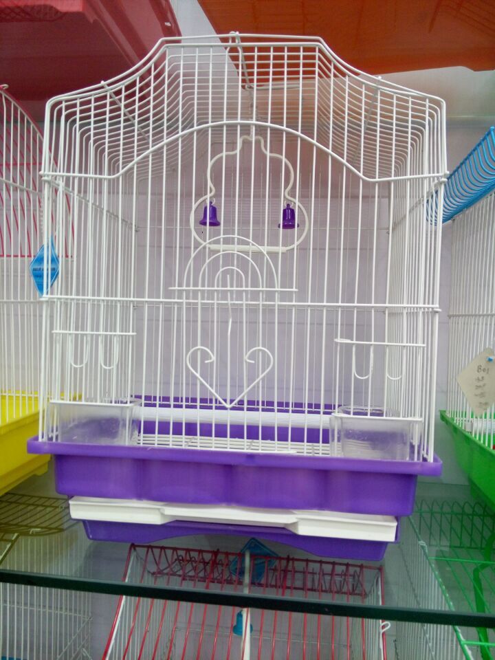 批发折叠式铁丝鸟笼 大中小号鸟笼 喷塑鸟笼 能折叠鸟笼 白色鸟笼详情8