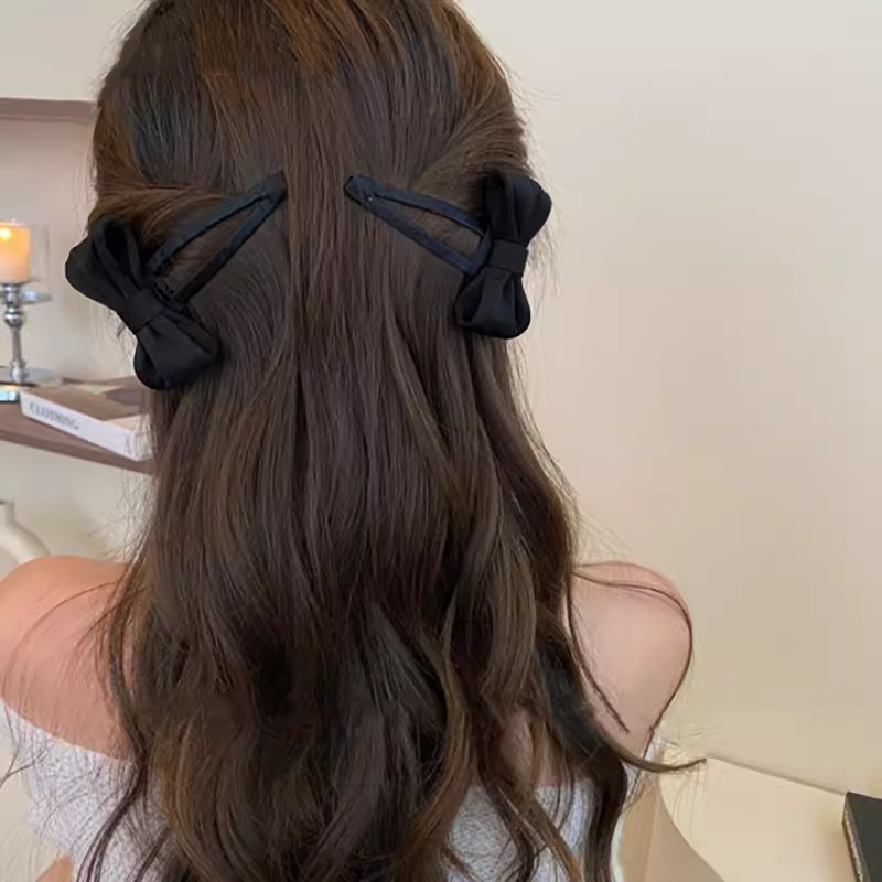 法式气质蝴蝶结发夹女前额碎发刘海夹简约发卡复古碎发bb夹子头饰详情11