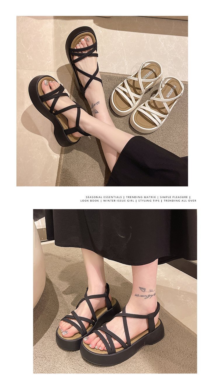 厚底松糕凉鞋女2024年夏季新款韩版小个子交叉细带高跟罗马鞋详情9