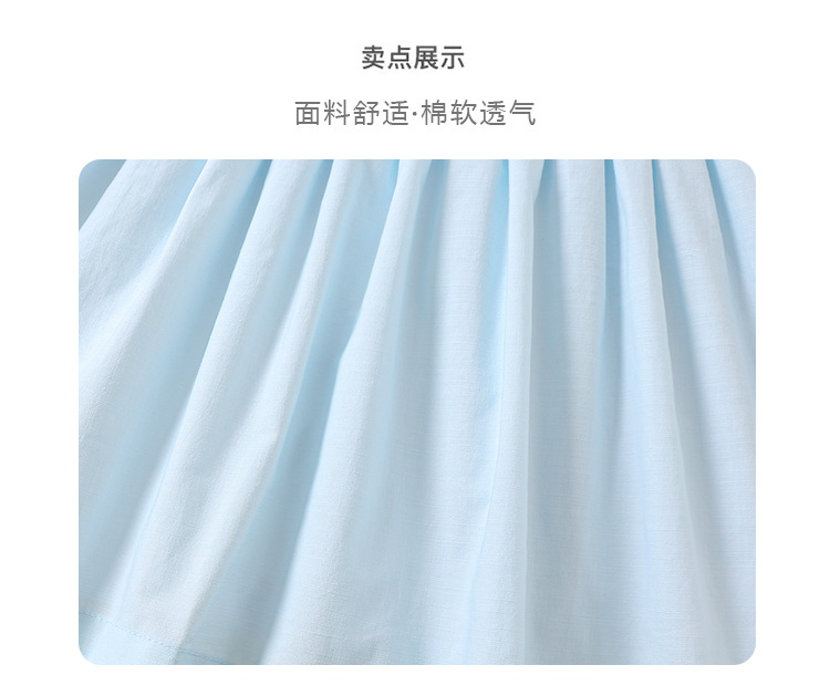 夏装女童打揽百褶公主裙西班牙女童飞袖连衣裙棉女宝宝生日裙外贸详情2