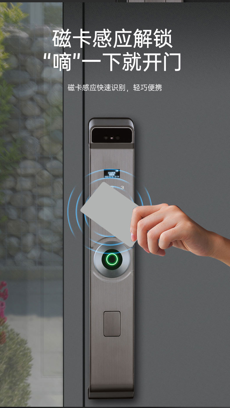 Graffiti wifi, face recognition, fingerprint, password, card swiping, video intercom, fully automatic, Spanish, Russian, Arabic, Portuguese, English, smart lock pic 9