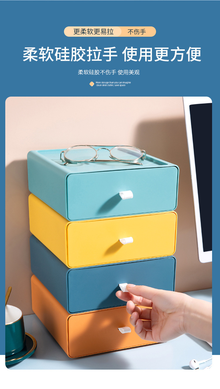 Desktop cosmetics storage box, student desk stationery storage box, office organizing drawer-type storage rack wholesale 0750 pic 9