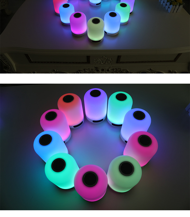 Touch Seven-color smart Bluetooth speaker, night light, alarm clock, TF card insert speaker, bedside lamp, Amazon cross-border factory pic 16
