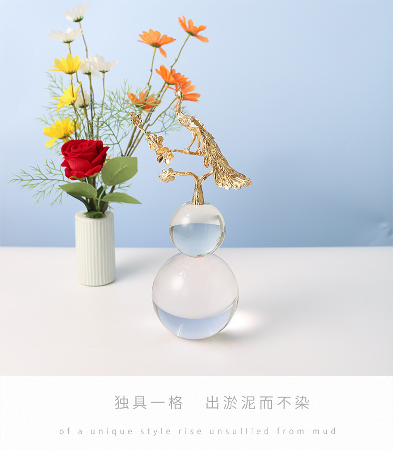 Creative crystal gourd ornaments, new Chinese-style living room entrance, TV cabinet, study, office, home decoration handicrafts, opening gifts, home soft decoration ornaments pic 27