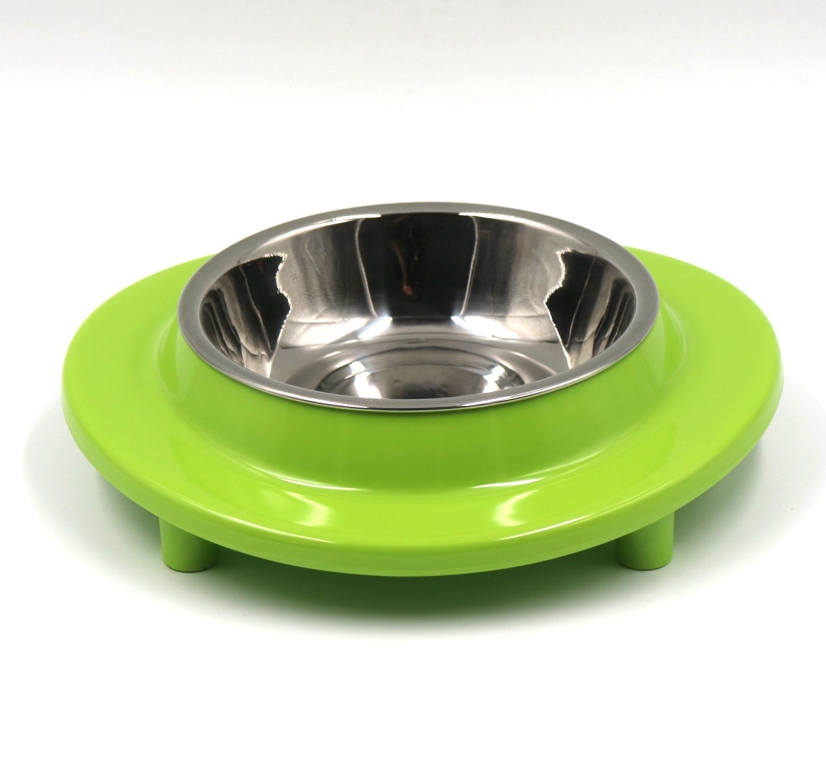 The manufacturer offers wholesale of new solid-color round melamine two-in-one stainless steel dog bowls in stock pic 8