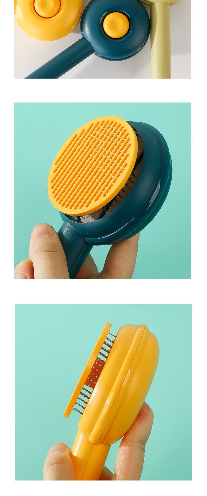 Hamburger bag pet comb, dog knotting brush, long-haired cat self-cleaning comb, one-click hair removal comb, beauty products pic 11