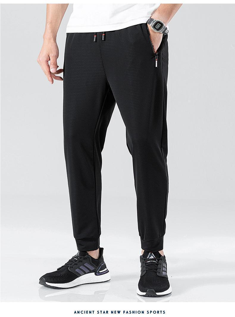 冰丝裤男士夏季超薄款网眼速干运动休闲长裤宽松加肥加大码空调裤详情18