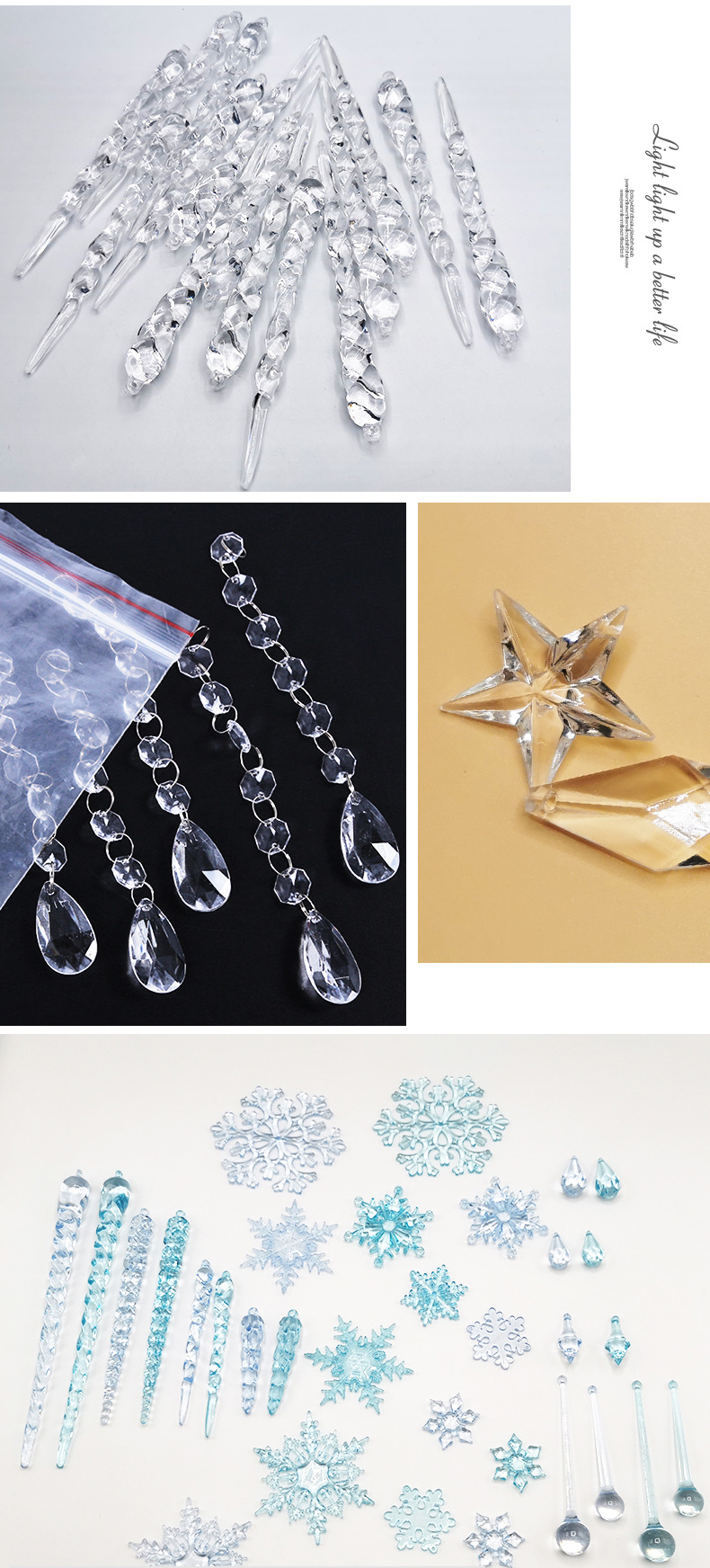 98mm acrylic long water drop pendant, high transparency brushed round water drop hanging piece, wedding and festival home decoration pic 18