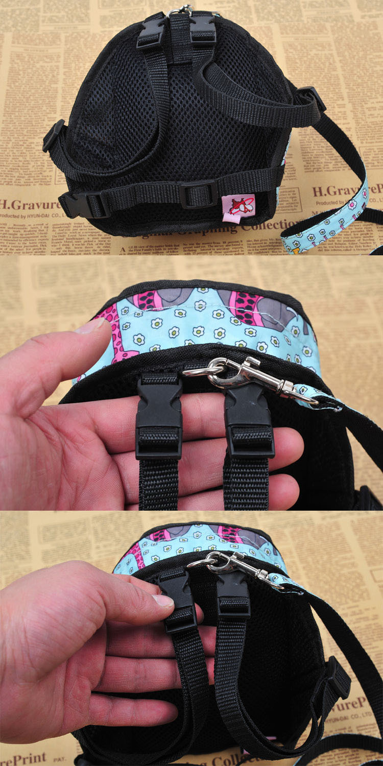 Pet backpack for portable and cute cartoon dog backpack with built-in leash. Dog schoolbag and pet backpack pic 5
