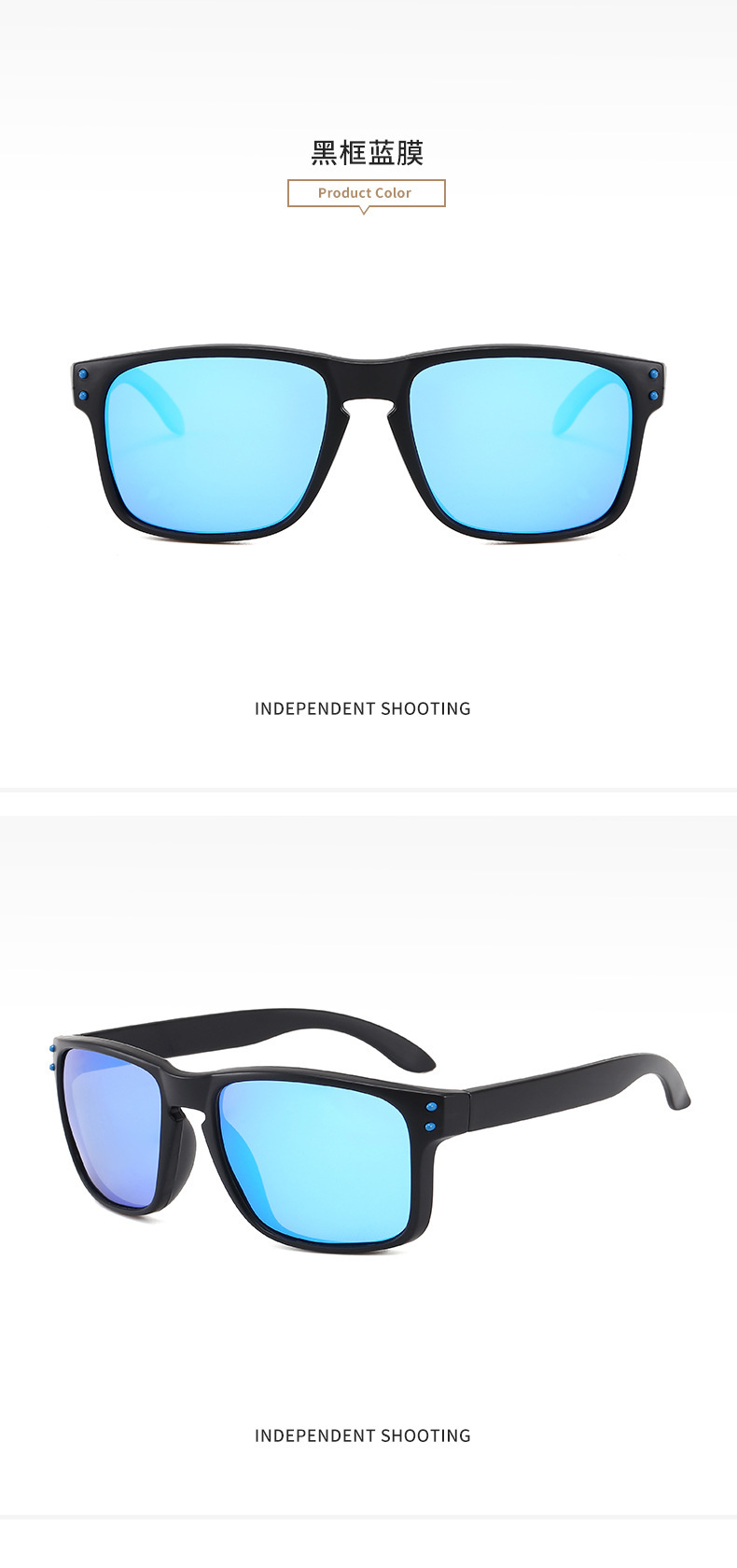 European and American fashion polarized 9102 type sunglasses for both men and women, rivet decoration, essential for outdoor sports and cycling, colorful coated sunglasses, UV-resistant glasses pic 15