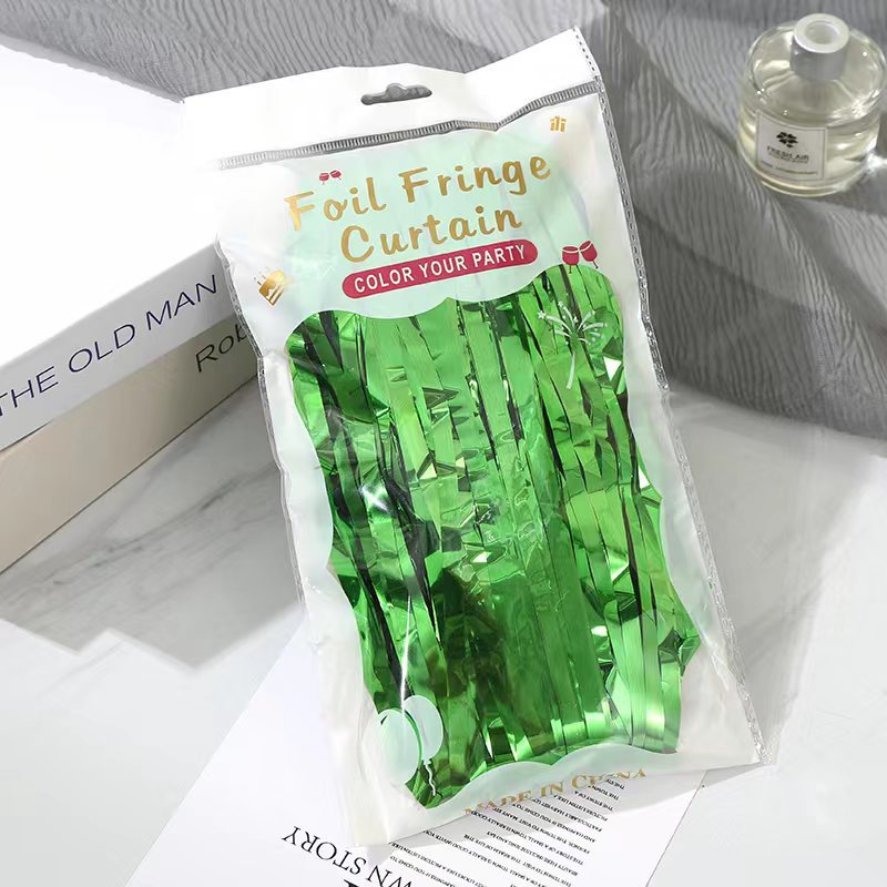 跨境1*2M派对高亮雨丝帘墙面氛围装饰流苏门帘生日婚庆布置彩带详情3