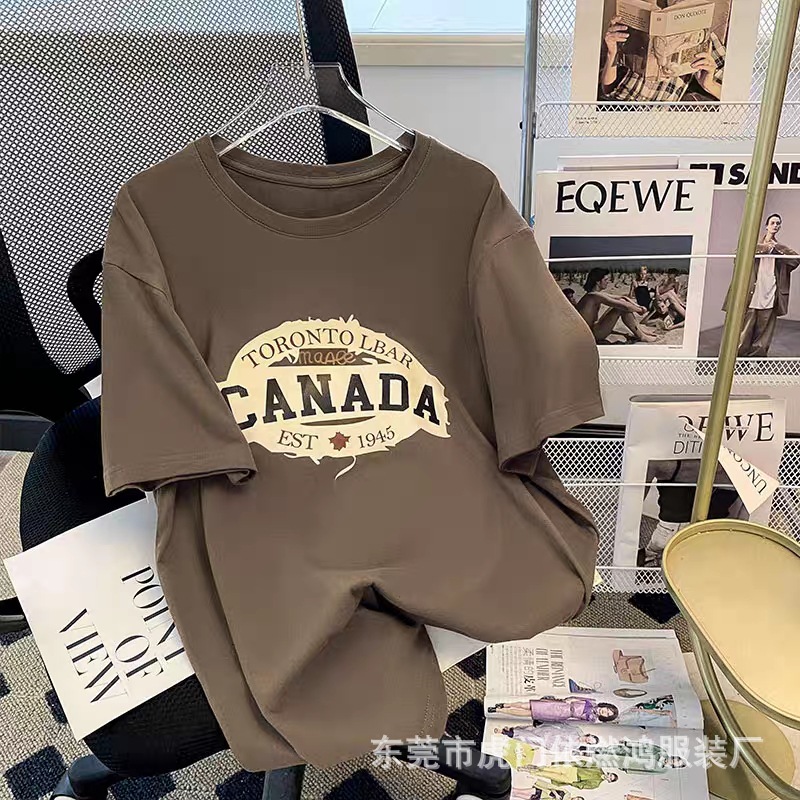 国潮短袖t恤女新款韩版宽松百搭半袖洋气上衣女士夏季短袖外贸货源详情12