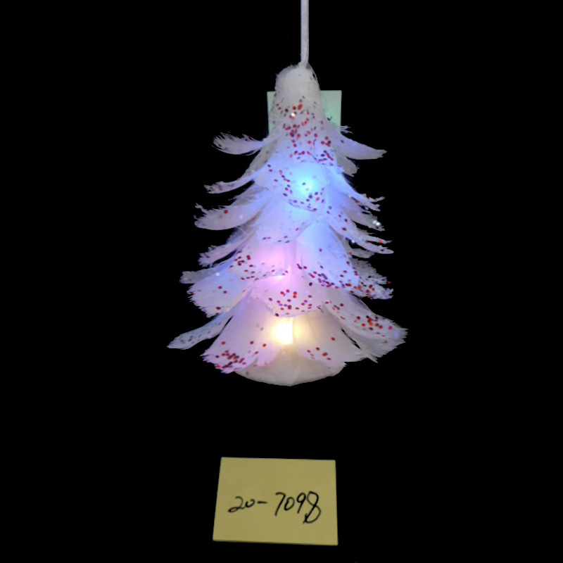 2023 New style illuminated Christmas tree feather gold powder creative cute scene decoration and environmental arrangement pic 2