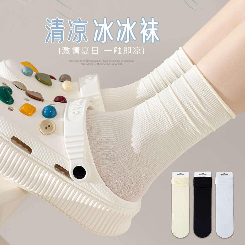 袜子女士冰丝浅口不掉跟夏季百搭隐形款超薄防滑条纹网纱蕾丝船袜详情2