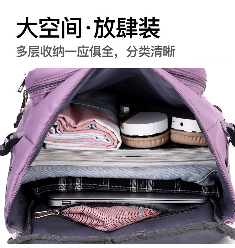 网红旅行包爆款行李包大容量手提干湿分离军训露营双肩包厂家批发详情8