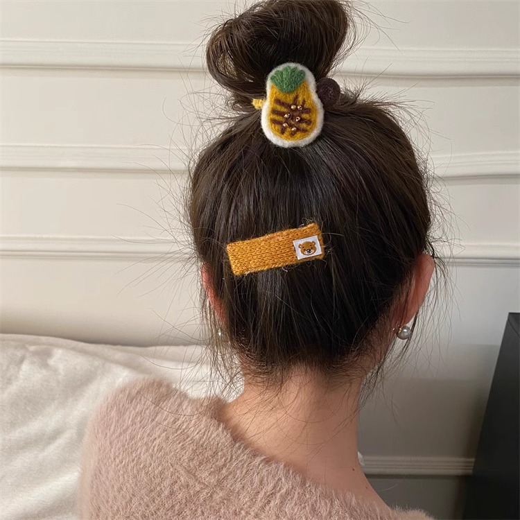 Autumn and winter fruit felt, sweet hair bands, headbands, headwear, cute and simple rubber band hair ties, bb hair clips, edge hair accessories, for women pic 16