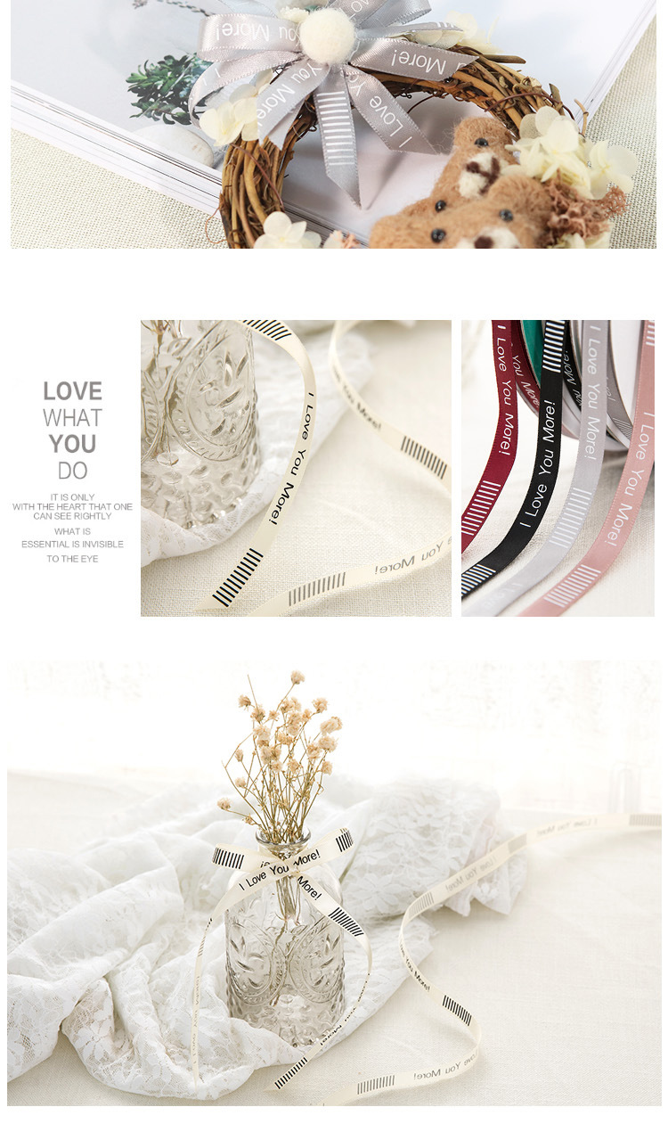 花衣裳1CM英文缎带丝带绸带烘焙包装鲜花礼盒蝴蝶结丝带 花店批发详情6