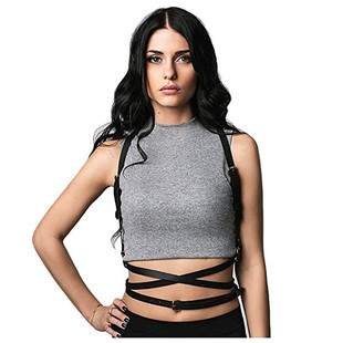 The original PU punk PENGKE business casual trend shoulder strap from Europe and America is versatile and suitable for both men and women pic 6