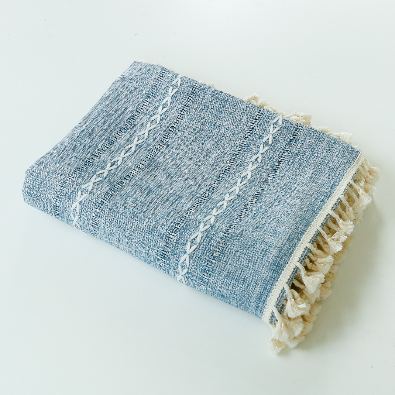 Cross-border retro country tablecloth, green hollowed-out decoration, cotton and linen tablecloth, embroidered decoration, party restaurant picnic mat pic 4