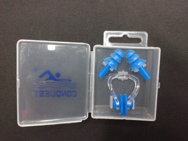 厂家大量供应搏路 conquest 高档柔软防水硅胶鼻夹耳塞 游泳配件详情7