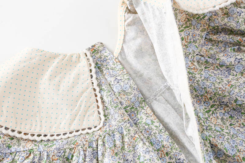 韩国童装女童碎花连衣裙春装洋气儿童娃娃领气质宝宝甜美公主裙子详情31