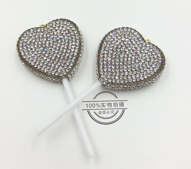 满钻爱心 满钻心形棒棒糖 爱心糖果饰品 爱心棒棒糖详情3