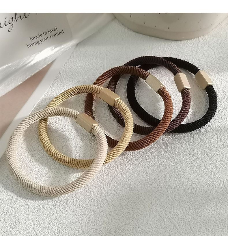 简约耐用橡皮筋女扎头发绳高弹力不伤发头绳发饰时尚马尾发圈头饰详情24