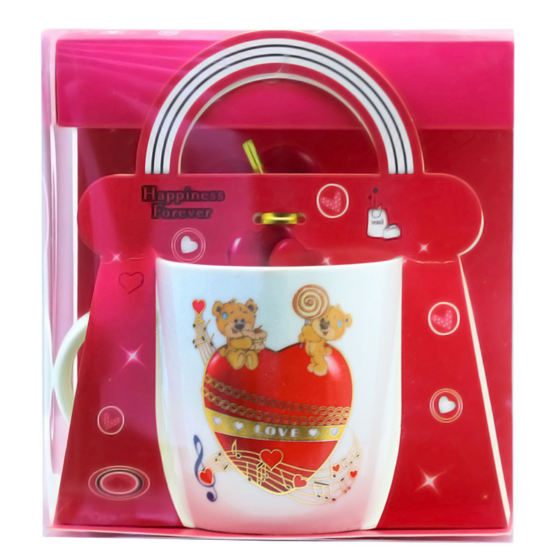 厂家直销热款卡通陶瓷咖啡杯带小熊套装可爱少女马克杯情人节礼品情侣小礼物370ML大容量家用通用牛奶杯支持做客logo详情8