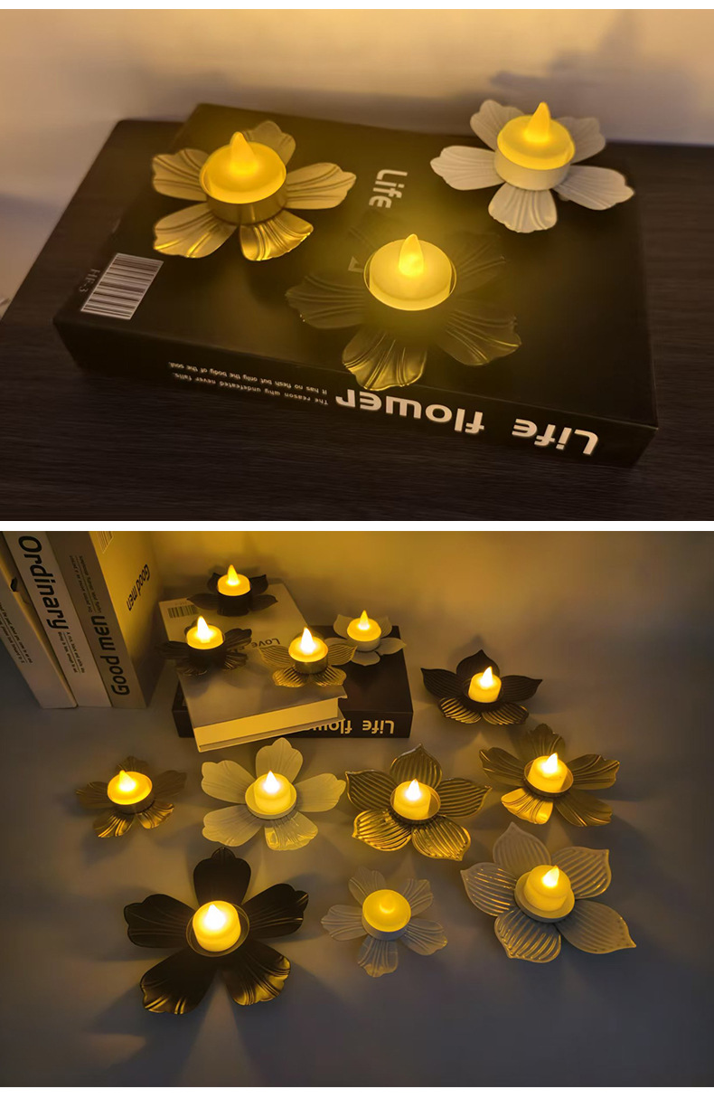 Modern and simple floral ironwork, golden candlestick ornaments, metal handicrafts, home decorations, wedding dining table atmosphere pic 17