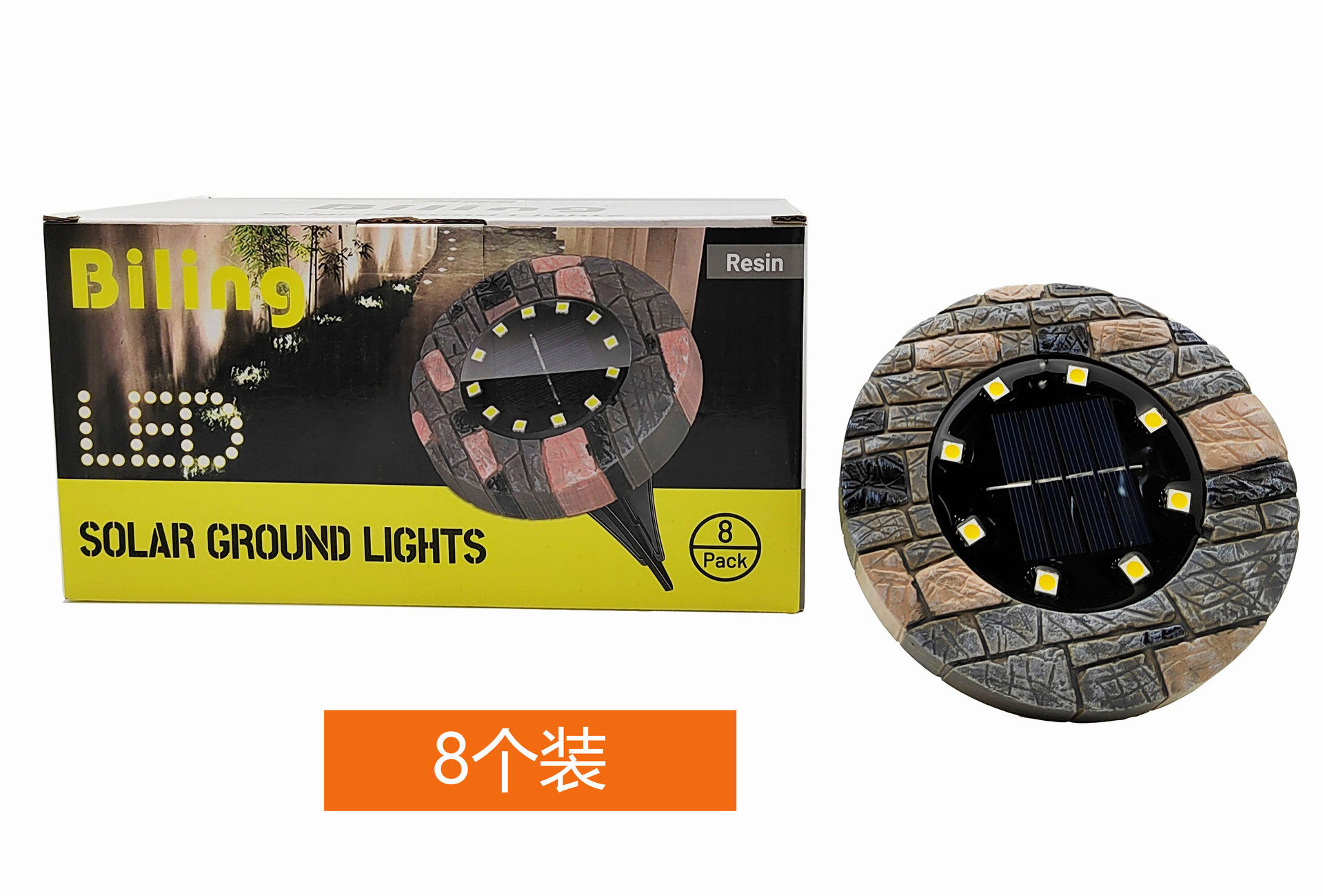 Cross-border bestsellers: Solar resin ground lamps, solar simulation stone lamps, outdoor rainproof courtyard landscape lamps pic 6