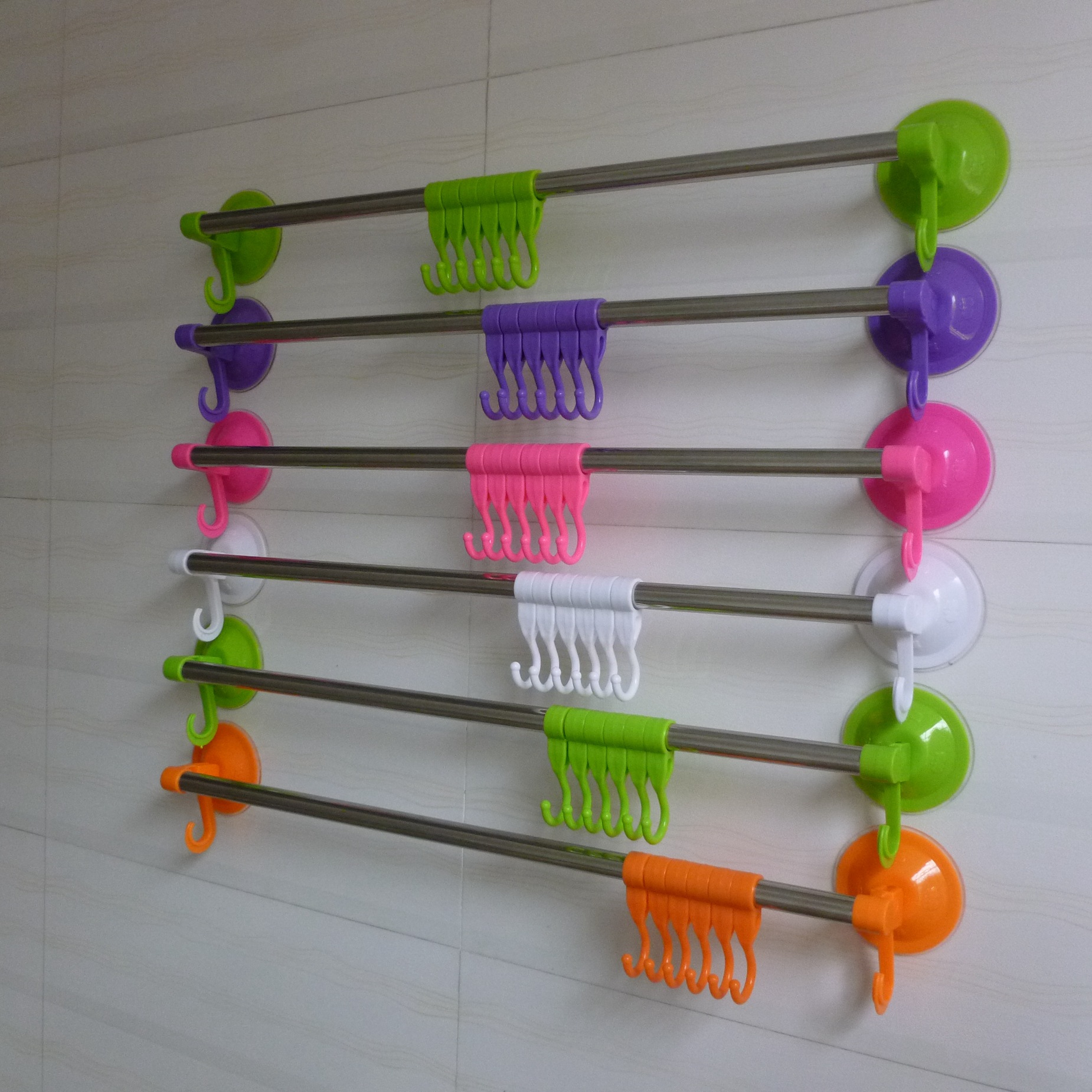Suction cup towel rack manufacturer, powerful vacuum suction cup single-pole towel rack, street stall supply, free advertisement recording pic 2