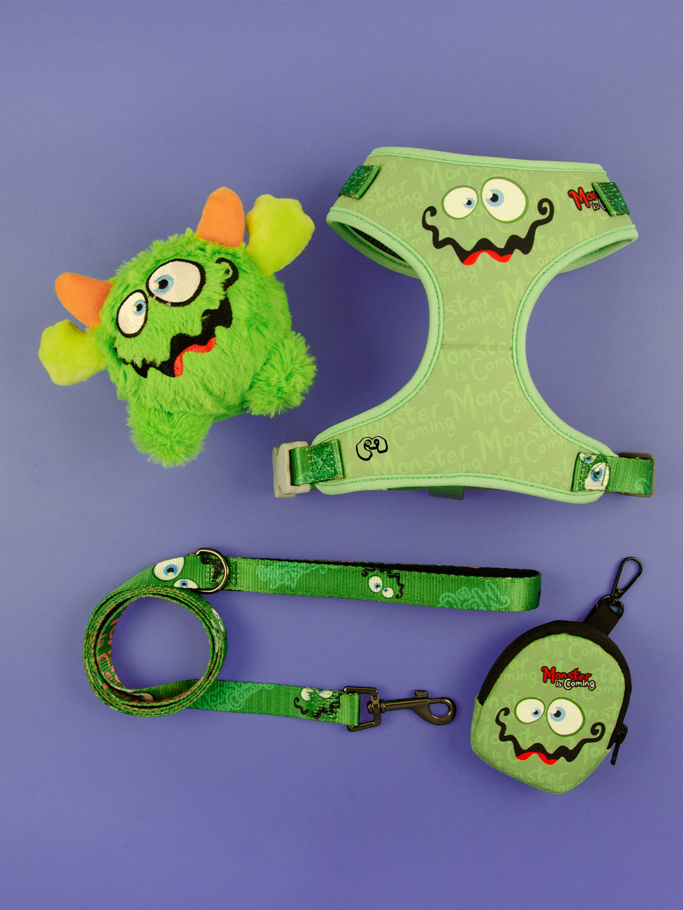 跨境工厂直发宠物胸背牵引绳毛绒玩具垃圾袋收纳包四件套万圣节详情5