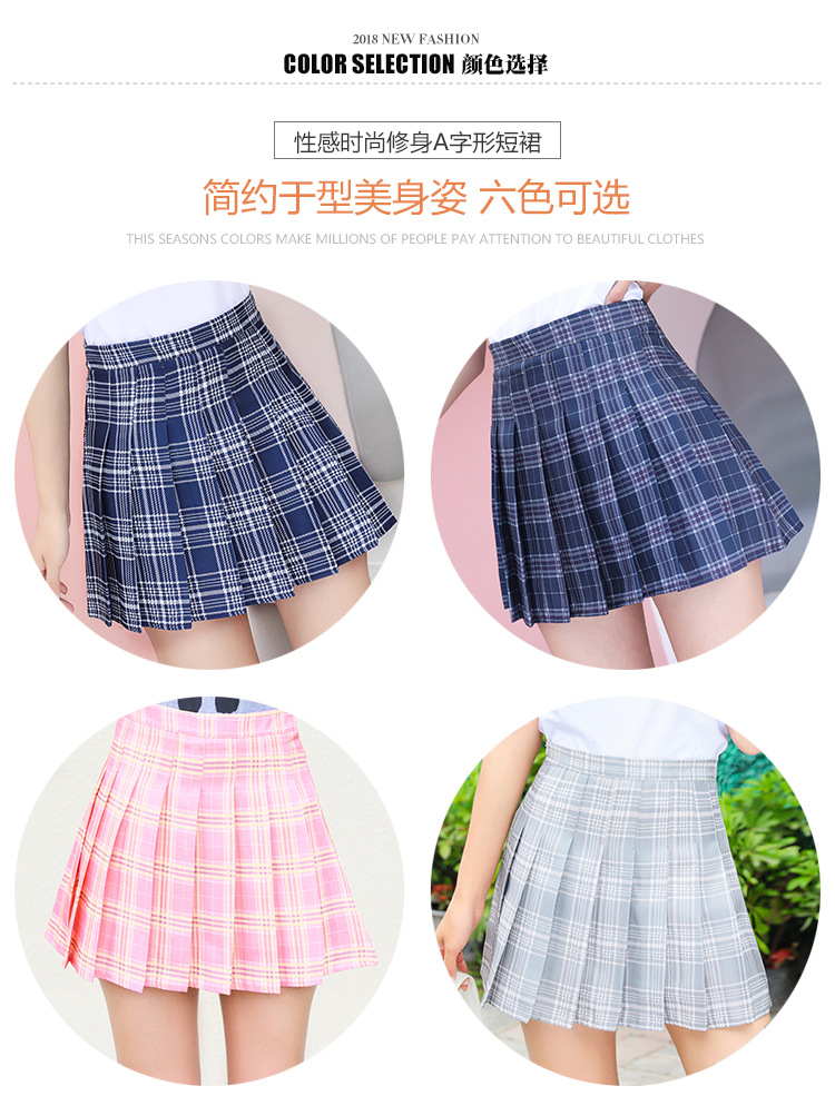 Pleated skirt for women, Spring/Summer jk white 2022 new style Korean high-waisted A-line short skirt, autumn/winter plaid half skirt pic 62