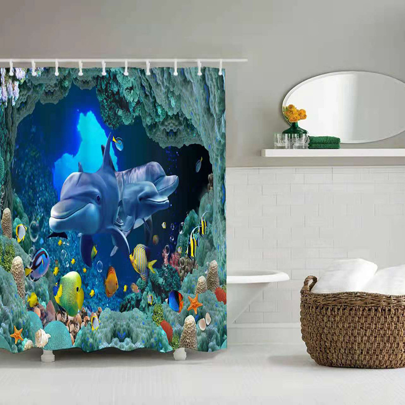 Factory supply of polyester waterproof bath curtains, hot sale and wholesale. Digital printing bathroom sets. Customization is supported based on provided drawings pic 16