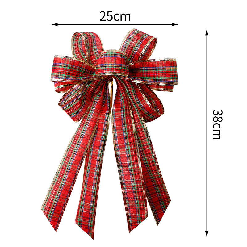 Wholesale of handcrafted Christmas tree ornaments and pendants with black, white, red and black checkered patterns made of Simisi faux linen ribbons pic 39