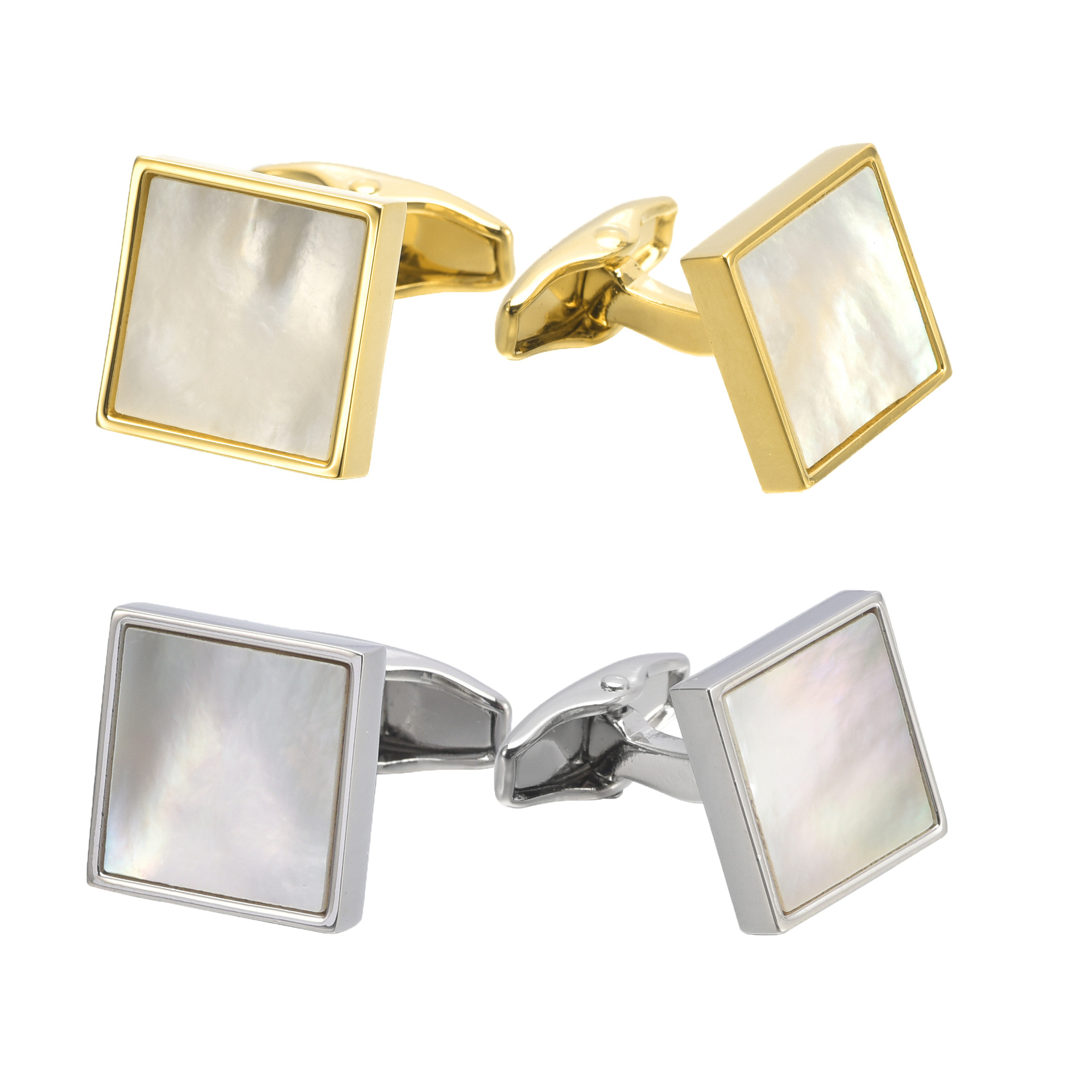 跨境男女士高档经典圆形白玉贝母法式袖扣商务晏会西装衬衫袖口钉详情5